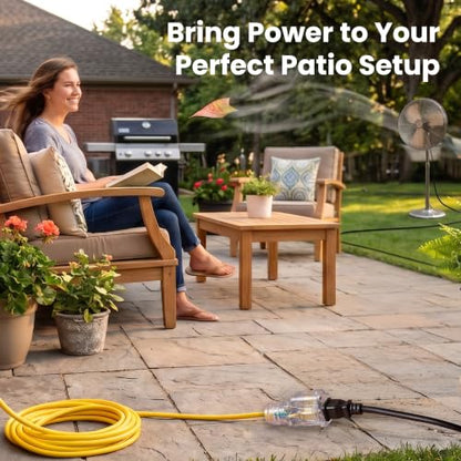 GEARit 50 ft Outdoor Extension Cord, 16/3 SJTW, 16 AWG Lighted - size: 16 AWG Gauge, style: 50 Feet (SJTW Rated)