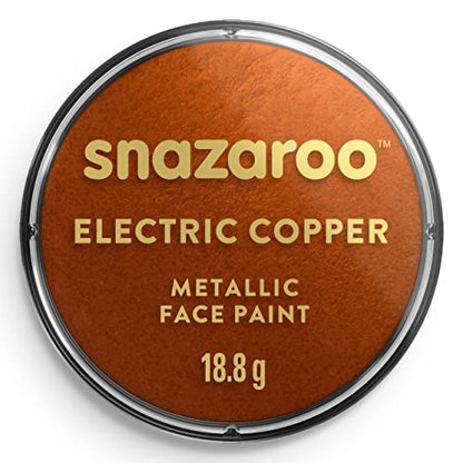 Snazaroo Metallic Face and Body Paint, 18.8g Pot, Copper | Non-Toxic Hypoallergenic, Safe, Washable, Face & Body Paint for Halloween, Cosplay Costumes, Dress Up, Parties and Festivals - color: Copper, style: 18.8g (0.66-oz) Pot