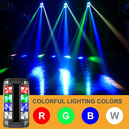 ZKYMZL 8×3W RGBW Spider Beam Moving Head DJ Light - 4° Ultra-Narrow Fresnel Lens, Metal Chassis Stage Lighting, Sound Active & DMX512 Control for Disco, Club, Wedding & Party Beam Shows