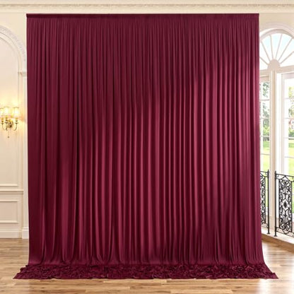 10x8ft Wrinkle Free Burgundy Backdrop Curtain Maroon Backdrop Drapes, Thick Fabric Wedding Curtains Party Background for Baby Shower Birthday Parties - color: Maroon, size: 10ftx8ft