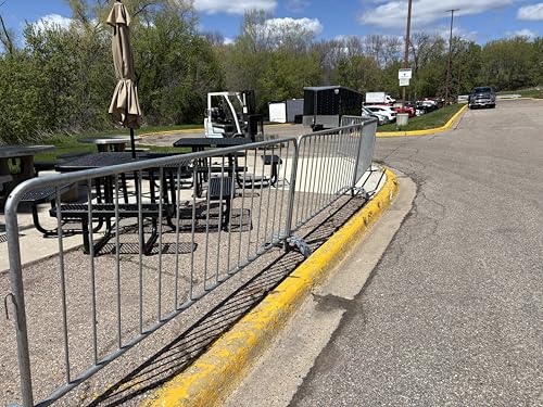 Safety Rail Co. Crowd Control Barrier — Galvanized, 8 ft Includes Bridge Feet — Made in USA