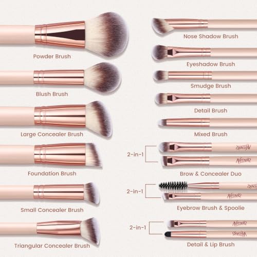14 PCS Professional Makeup Brushes, Makeup Brush Set, Foundation Powder Blending Concealer Eyeshadows Blush Cosmetics Brushes,Versatile Face Make Up Tools For Liquid, Cream, Loose(Pink) - color: 14Pcs-Pink