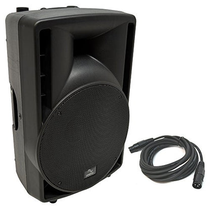 Harmony Audio 12" Powered PA Speaker with 15FT XLR Cable 800W Active DJ | Onboard amplification, hookup lead included, 12 inch, big sound for band gigs, karaoke, weddings, clubs, houses of worship