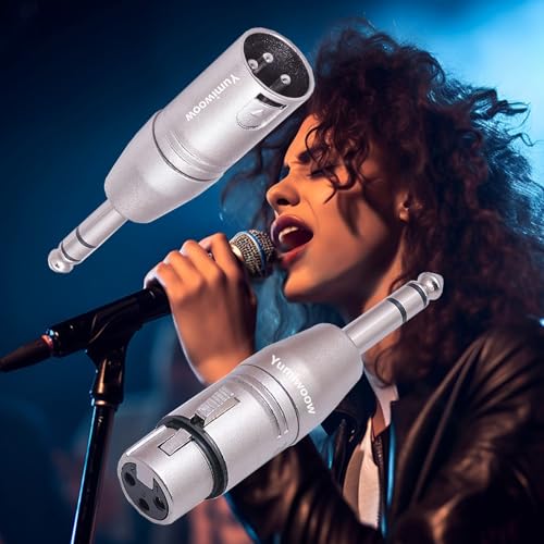 6 Pack 1/4" TRS to XLR Adapter - 3 Pcs 6.35mm 1/4" Male to XLR Male and Female Adapters