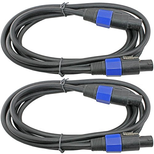 12 Gauge Speakon Compatible Speaker Cables 2 Cable Pack (10 Foot Each speakon to speakon) - color: Speakon to Speakon, size: 10ft