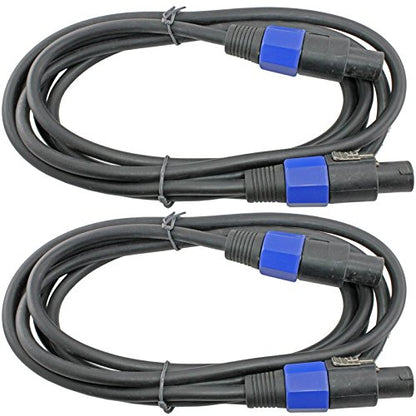 12 Gauge Speakon Compatible Speaker Cables 2 Cable Pack (10 Foot Each speakon to speakon) - color: Speakon to Speakon, size: 10ft