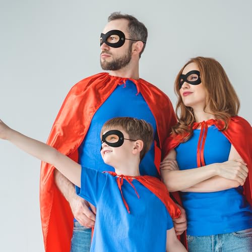 Superhero Black Eye Masks - Felt Halloween Dress Up Masks, Adjustable Black Masks with Elastic Rope - Great Party Cosplay Accessory - for Superhero Bandit Thief Adult Kids(4 Pcs) - style: 4 Pcs