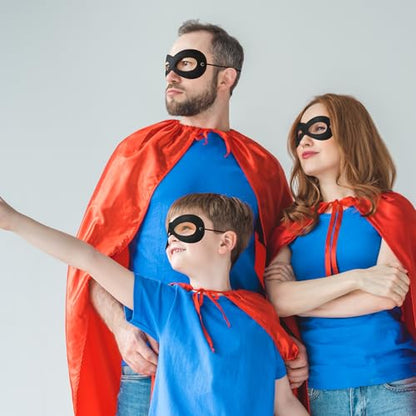 Superhero Black Eye Masks - Felt Halloween Dress Up Masks, Adjustable Black Masks with Elastic Rope - Great Party Cosplay Accessory - for Superhero Bandit Thief Adult Kids(4 Pcs) - style: 4 Pcs
