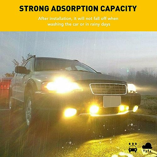 KOMAS 12” X 48” Tint Vinyl Film Sticker Sheet Roll for Car Headlight, Tail Lights, Fog Lights with Squeegee + Cutter (Glossy Yellow) - color: Glossy Yellow