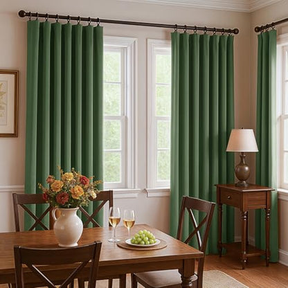 Green Velvet Curtains 84 Inches Long, Thermal Insulated Olive Green Blackout Curtains for Living Room Bedroom Curtain Set Rod Pocket Back Tab Room Darkening Drapes, 2 Panel Olive Green - color: 08-olive Green (Velvet ), size: 52"W x 84"L (Pack of 2)