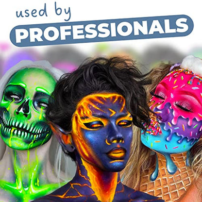 Blue Squid PRO Face Paint - Professional Water Based Single Cake Facepaint & Body Paints - SFX Makeup, Kids Adults Face Painting for Costume, Halloween, Cosplay - Classic Black 90g / 3oz - color: Classic Black 90g