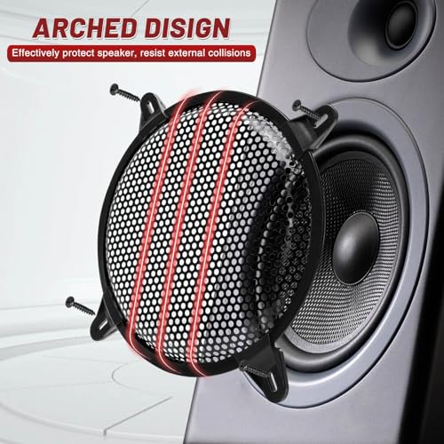 8 Inches Speaker Grill Cover: Metal Round Hole Subwoofer Grill Cover Protector, Car Audio Speaker Grill Cover(Pack of 2)