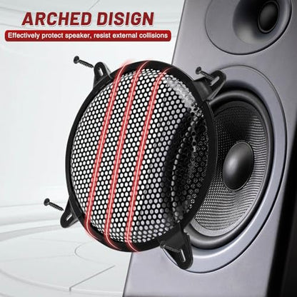 8 Inches Speaker Grill Cover: Metal Round Hole Subwoofer Grill Cover Protector, Car Audio Speaker Grill Cover(Pack of 2)