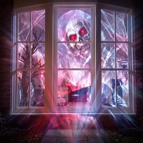 Window Projector Screen, Rear Projection Screen for Window, Cloth Rear Projection Screen for Virtual Halloween and Christmas Window Projection Videos, 1.8 * 1.2m