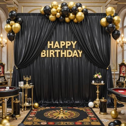 10x10ft Black Backdrop Curtains Glitter Sequin Photo Backdrop Curtain Fabric Black Shimmer Drapes Backdrop Bridal Baby Shower Wedding Birthday Party Photography Backdrops Photoshoot 5x10FT, 2 Panels - color: Black, size: 10 ft X 10 ft(2 Panels 5ft X 10ft)