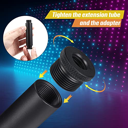 Weewooday 4 Pcs Mic Stand Extension Tube, 5/8 Inch, Black | Microphone Extension Pipe, Aluminium Alloy Stand Extenders Screw Boom Tubes, with 2 Metal Adapters - color: Black
