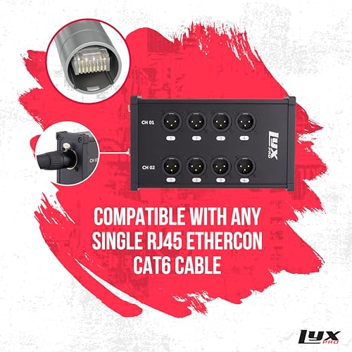 LyxPro 8-Channel Male XLR to RJ45 Ethercon Breakout, Ground Lift - style: Male With No Cables