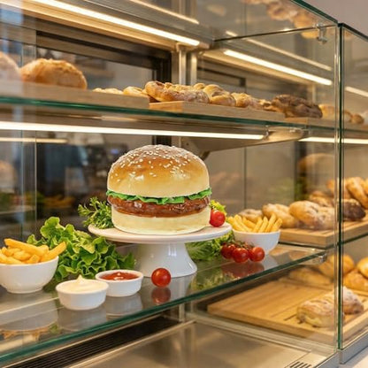 BESPORTBLE Fake Burger Model Realistic Burger Prop for Food Photography Desktop Ornament Pu Play Food for Kitchen Shop Window Dessert Cabinet Holiday Display 3.74 X 3.74 X 2.95 in