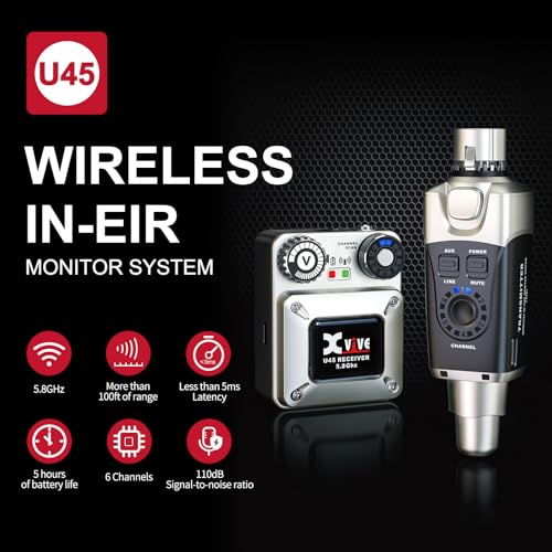Xvive U45R2 Wireless in-Ear Monitor System with Two Receivers (5.8 GHz) - size: U45R2