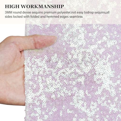 PartyDelight Iridescent White Sequin Backdrop Curtains 2x8ft 2 Panels - color: Iridescent, size: 24"W x 96"L (Pack of 2)