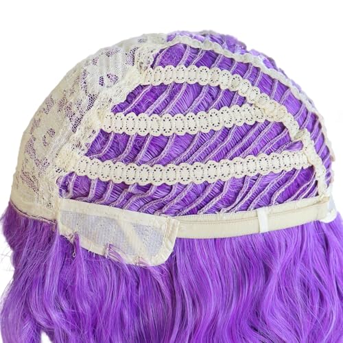 26 Inch Long Purple Wigs for Women Free Part Curly Wavy Wig Drag Queen Hair - color: Purple