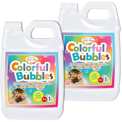 Lulu Home 2 Packs Bubble Concentrated Solution, White Bottle | 1 L/ 33.8 OZ, for Kids Bubble Machine, Giant Bubble Wand, Bubble Blower Toys, Birthday Party Favors - color: White