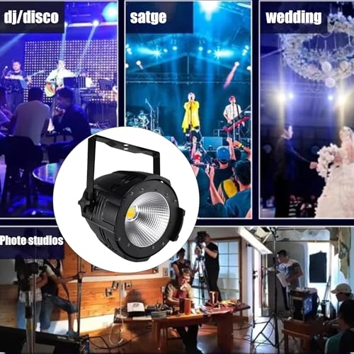 Ridgeyard LED Par Lights COB 200W DMX512 & Sound Activated Stage Light Warm White & Cool White Audience Blinder DJ Spot Light Wash Lights for Church Concert Photo Studio Wedding Live Show (4 Packs)