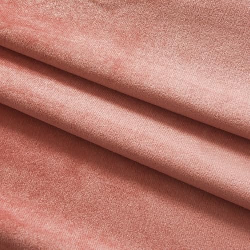 Velvet Tie Top Room Curtain Set- Girls Pink Bow Tie Design Drapes for Living Room/Bedroom W52 x L84-inch, 2 Panels - color: Blush Pink, size: 52"W x 84"L (Pack of 2)