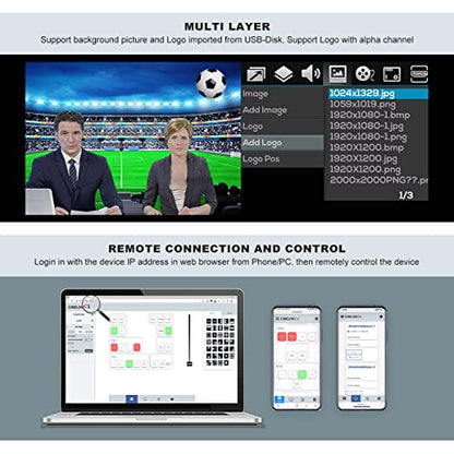 CINETREAK C1 4*HDMI Video Mixer Switcher with 5inch Screen livestream Video Mixer H.264 Recorder with PTZ Camera Control Broadcast switcher Live Production Mixer for OBS,Vmix,YouTube,Ins - style: Cinetreak C1