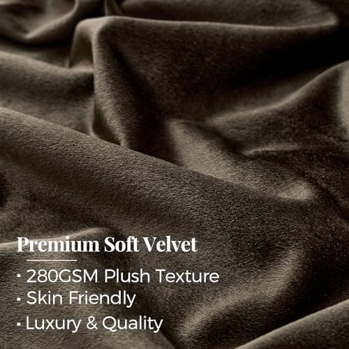 Brown Velvet Pinch Pleated Curtains: Living Room 96 Inches Long 2 Panels Set Luxury Darkening Thermal Insulated Drape with Hooks- Elegant Soundproof Noise Reducing Back Tab Window Curtain for Bedroom - color: Pinch Pleated | Brown, size: 40"W x 96"L (Pack