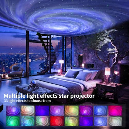 ENOKIK Galaxy Projector, Star Aurora Night Light Bluetooth Speaker, Black - color: Black