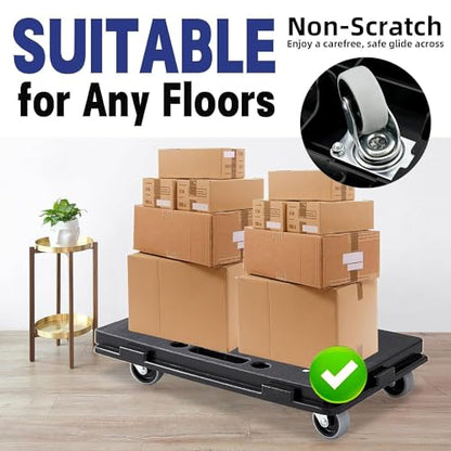 Heavy Duty Furniture Movers with Wheels 2 Pack, Portable Small Flat Moving Dollies for Heavy Furniture, Sofa Appliance Cabinet Movers, 440 lbs Capacity - color: Furniture Movers 2 Pack - Black