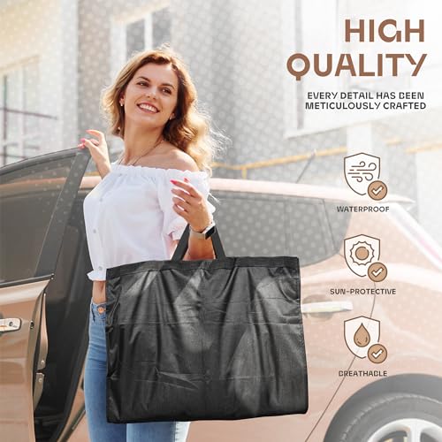 Lazebox 60 inch Garment Bags for Closet Storage and Travel with Zipper Pocket, Heavy Duty Waterproof Hanging Suit Bag with Handles for Suits, Coats, Jackets, Shirts, 1 pack - size: 60inch-1 Pack-black