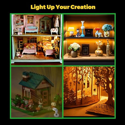Suzeyar Metal Miniature LED Lights,Tiny Spot Light with Magnet Base,Battery Operated LED Lights,Wireless Miniature Spot Light for Artwork Painting,Jewelry Showcase,DIY Hand Craft (Red) - color: Red