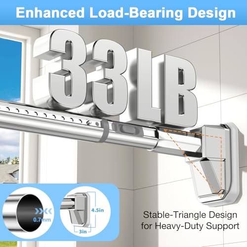 Extra Long Tension Curtain Rod, Silver, 41-118 Inch (4-9.8ft), Tension Rod - color: Silver, size: 41-118inch