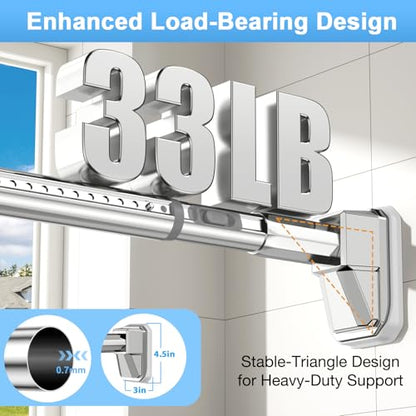 Extra Long Tension Curtain Rod, Silver, 41-118 Inch (4-9.8ft), Tension Rod - color: Silver, size: 41-118inch