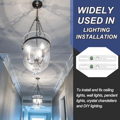 PATIKIL 4" Light Crossbar Kit, 2 Set Universal Light Fixture Mounting Bracket 1/4"-20 Tap Center Hole Ceiling Light Plate Canopy Hardware Set for Chandelier Wall Light, with Screw Pack