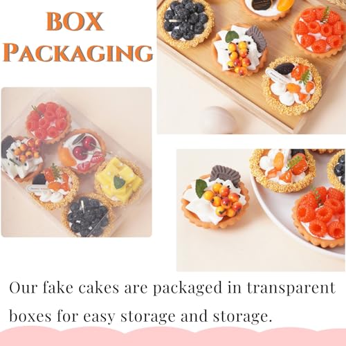 6Pcs Artificial Simulation Fake Cake Cupcakes Model, 3 inch Fake Pie Pastries Muffins Desserts, Realistic Faux Cake Food Props Fits for Photography Kitchen Home Wedding Display Bakery Party Decoration