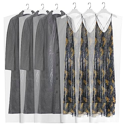60-Pack Extra Long Dry Cleaning Bags for Clothes 72-Inch Long - Clear Plastic Garment Bags for Hanging Clothes, Dry Cleaner Plastic Clothing Cover for Suits, Gowns, Coat, Dance Costumes & Long Dresses - color: Clear - 72 Inch Length