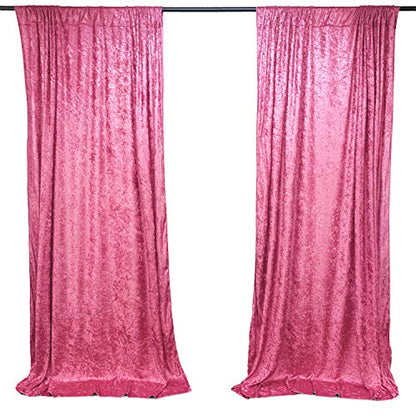 AK TRADING CO. 10 feet x 10 feet Lush Velvet Backdrop Drapes Curtains Panels with Rod Pockets - Wedding Ceremony Party Home Window Decorations - Fuchsia - color: Fuchsia