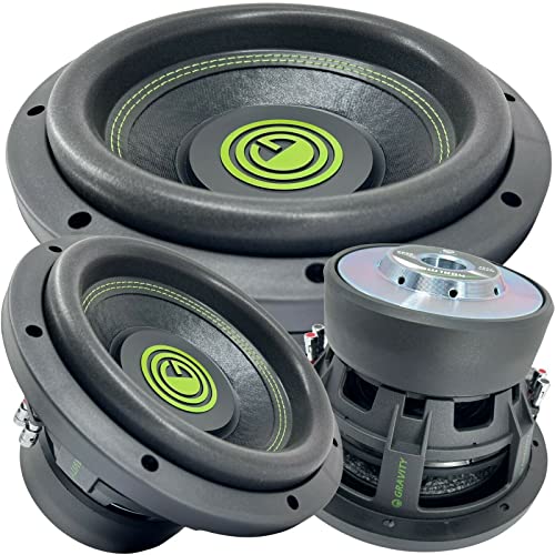Gravity 1x 10 Inch 2000 Watt Car Audio Subwoofer w/ 4 Ohm DVC 10" Sub - Single - Feature Dual Voice Coil, Thick Magnet, Design for Car, ATV, Van, High Performance Car Show - size: 10 inch GW 4Ω