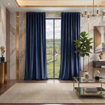 Navy Blue Velvet Curtains 84 inches Long Room Darkening Thermal Insulated | Super Soft, 2 Panels, Window Drapes with Back Tab & Rod Pocket for Living Room Bedroom, 52" W x 84" L - color: Navy Blue, size: 52"W x 84"L (Pack of 2)