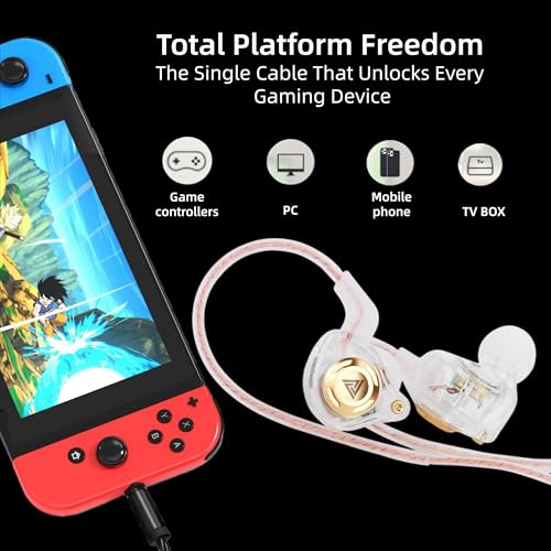 HJX QKZ AK6 SRS Wired IEM for Gaming Earbuds with MIC, in Ear Monitor Headphones, Deep Bass Sound, 1DD 11mm Dynamic Driver, IEM for Music Video Calling (Transparent) - color: transparent