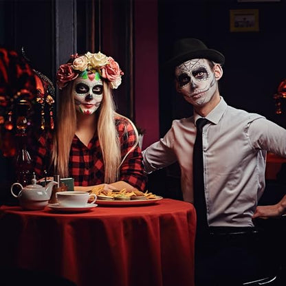 Spooktacular Creations Halloween Makeup Palette 3 Colors Face Body Paint with Brush for Zombie Skeleton Clown Witch Football Baseball Sports SFX Costume Cosplay Dress Up (7 Oz, White Black Green) - color: White Black Green