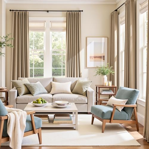 Lazzzy Cream Velvet Curtains 96 Inch Long Pinch Pleated Room Darkening Drapes Luxury Back Tab Thermal Insulated Window Treatments for Bedroom Living Room 2 Panels, 52 x 96 Inch, Latte - color: Latte, size: 52"W x 96"L (Pack of 2)