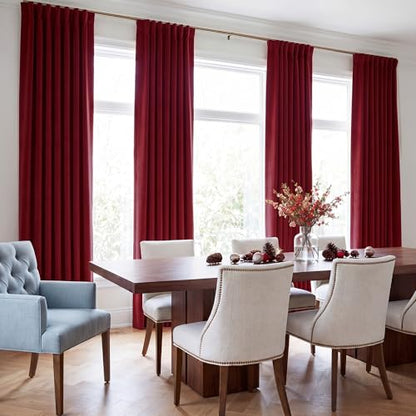 StangH Red Velvet Curtains Short Chrismas Bedroom Drapes, W52 x L72, 2 Pcs | 300GSM Soft Velvet Thick Texture, Window Treatment, Privacy, Theater, Noise Reduction, Kitchen, Living room, Panel Blinds - color: Red Series - Red, size: 52"W x 72"L (Pack of 2)