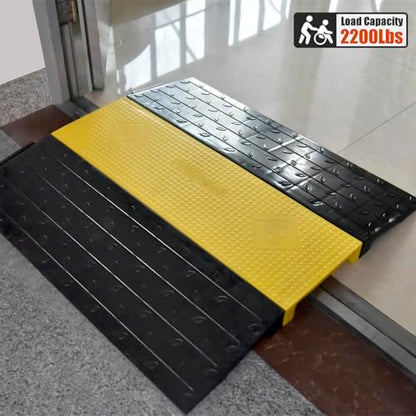 Assemble Threshold Bridge Ramp, Floor Wire Cord Cable Protector Ramp, Doorway Ramp for Cars Wheelchairs, ADA Compliant Driveway Road Hump, Traffic Speed Bump (1-Channel Bridge Ramp)