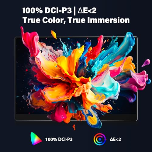 InnoView 14 Inch OLED Portable Monitor 4k UHD 3840x2400 Portable Monitor 100% DCI-P3 | 100000:1Contrast | Built-in Speakers, Travel Monitors for Laptop PC MAC Phone PS4 Xbox Switch - size: 14-inch