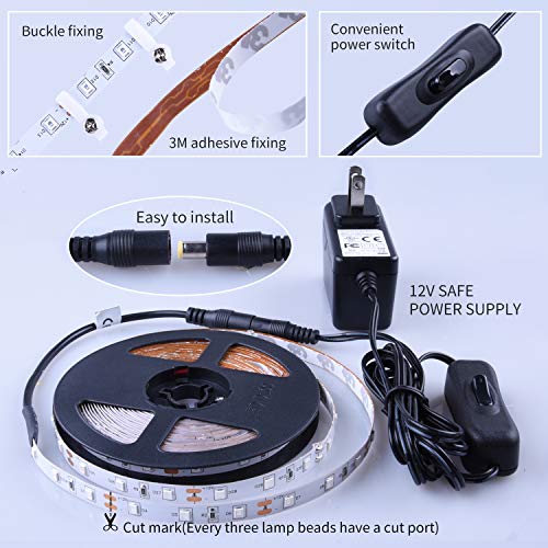 20ft LED Black Light Strip Kit, 12V Blacklight LED Strips, Touchable | 360 Units Led, Flexible Blacklights for Halloween, Bedroom, Glow Party, Fluorescent Decor, Indoor, Non-Waterproof - size: 20 ft