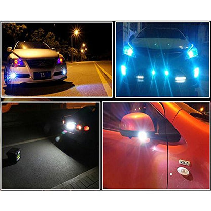 10Pcs 18mm 12V Eagle Eye LED Car Fog DRL Daytime Running Light Backup Reverse Tail Rock Lights Small bulb (Yellow, Black Case) - color: Yellow light